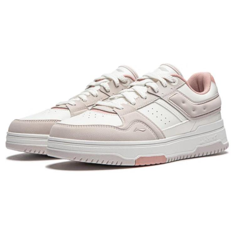 New LiNing Tianji 2.0 Anti-Slip Wear-Resistant Low-Top Skateboard Shoes Women's Pink White AGCU192-3