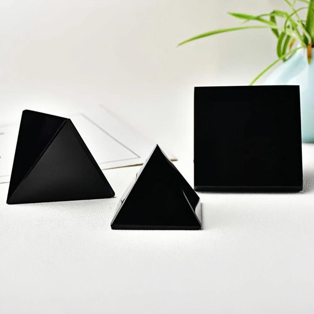 3-7cm Natural Obsidian Pyramid Reiki Energy Stone Decorative Tabletop Decoration Living Room Mineral Triangle Crystals Decor