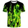 Herren T-Shirts 3D Vintage Sommer Mode Rote Flamme Hawaiianisches T-Shirt Männliches Sommer Kurzarm Oversized Shirt Für Männer Oberteil