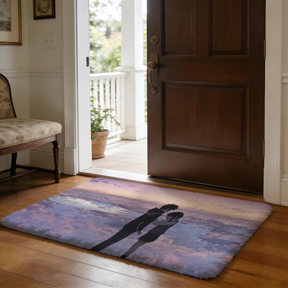 Anime Yyour Nname Hot Floor Mat Soft Flannel Absorbent Mat Non-Slip Rug Home Bedroom Bathroom