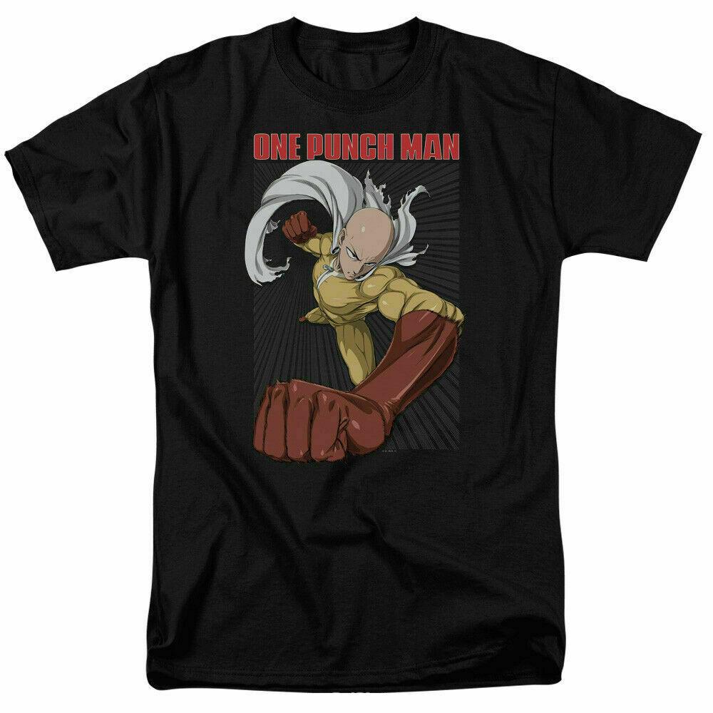 One-Punch Man Heroic Fist T Shirt Mens Licensed Cartoon Merchandise Black