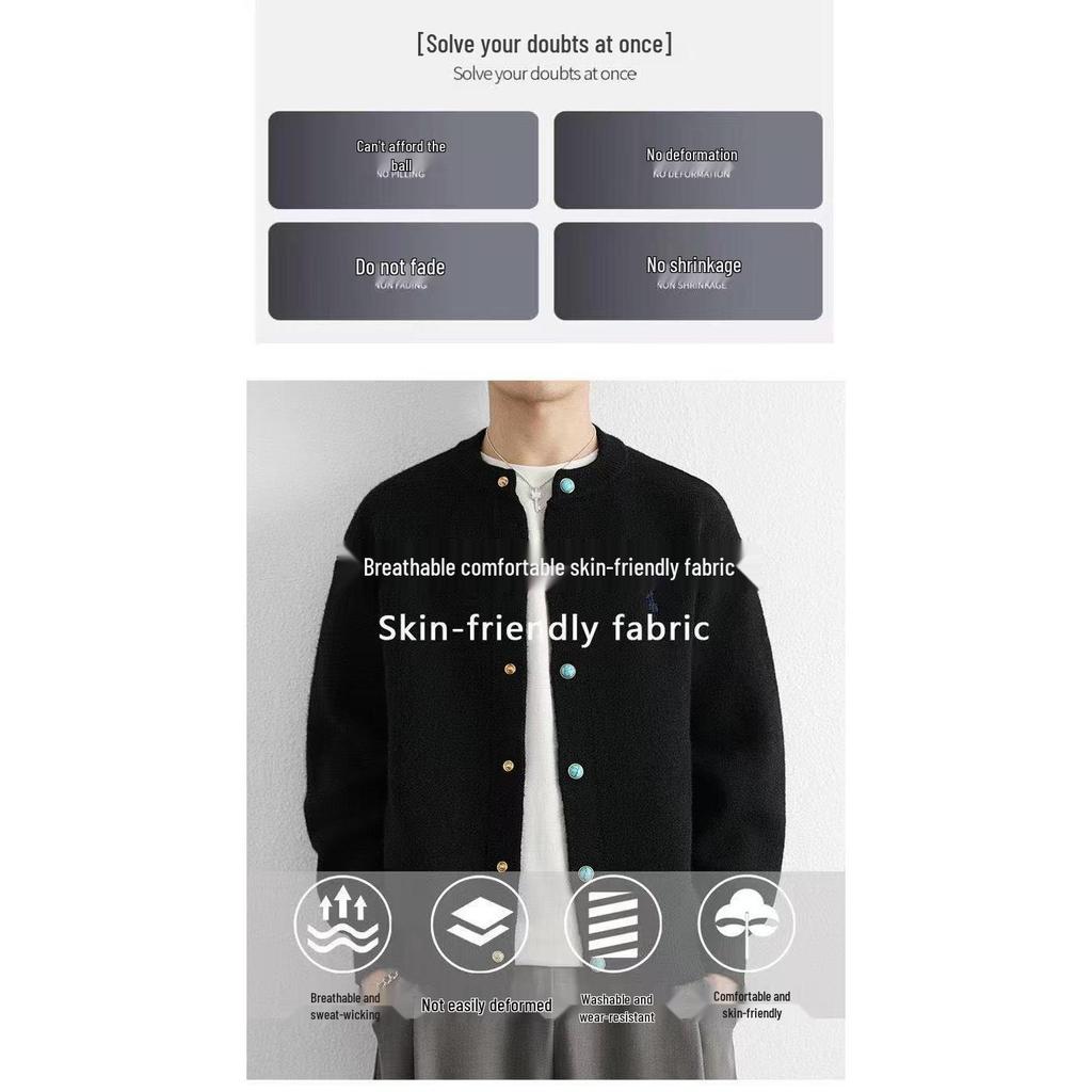 Men's Casual Arctic Fleece Knit Cardigan
