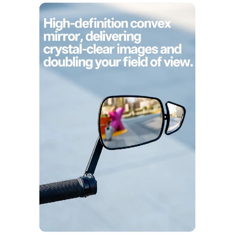 Walosphy HD Dual Bike Rearview Mirror 360° Rotatable Mountain Bike Side Mirror Ultralight Bike Handlebar End Mirror