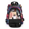 Backpack Women's New Retro Casual Anti-splashing Backpack Stream Printed Anti-theft Bag