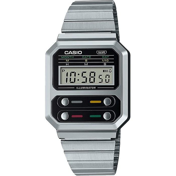 Casio Digital Watch A100WE-1A Men s Silver