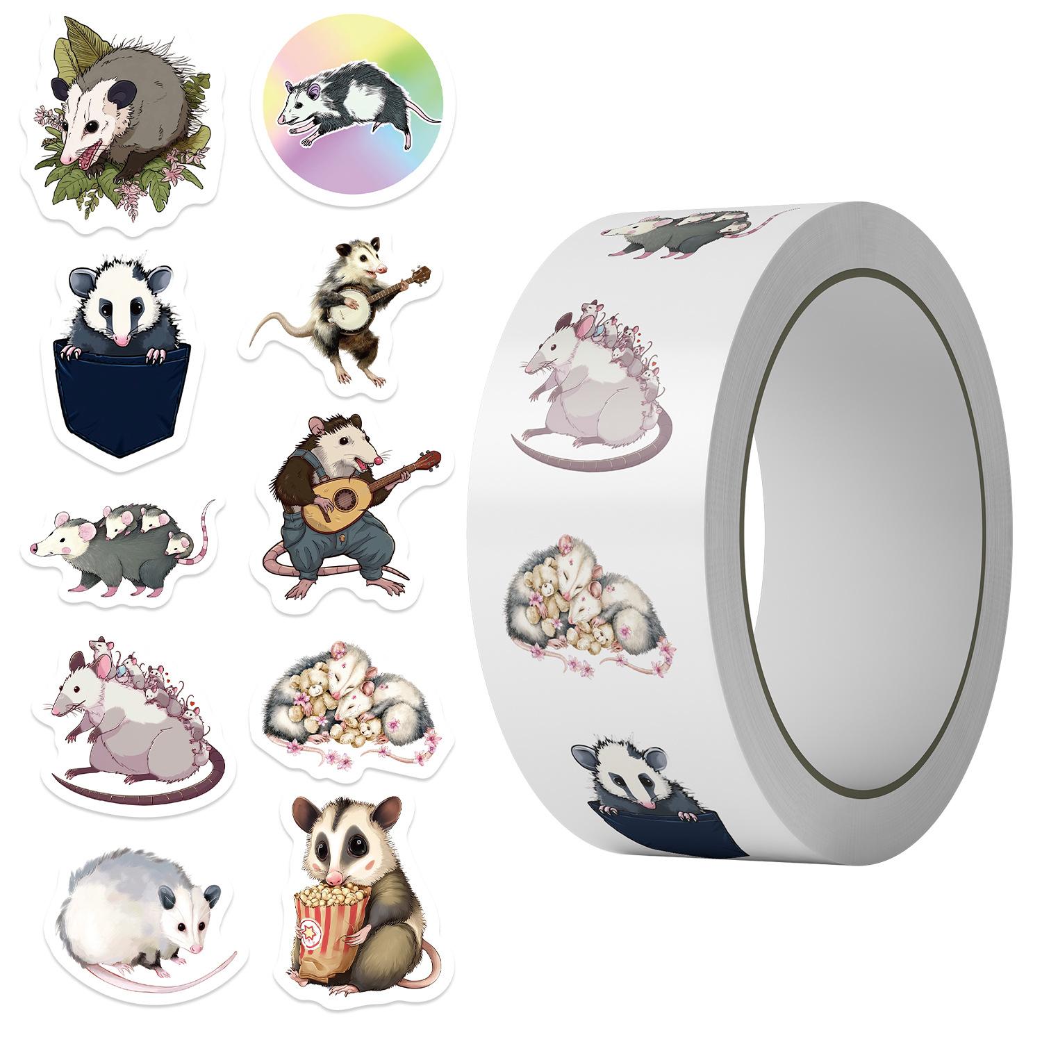 

500 картинок/рулон Рулонная лента-наклейка Горячая точка Мультяшный опоссум Друг Материал для ручного учета Декоративная наклейка для конверта