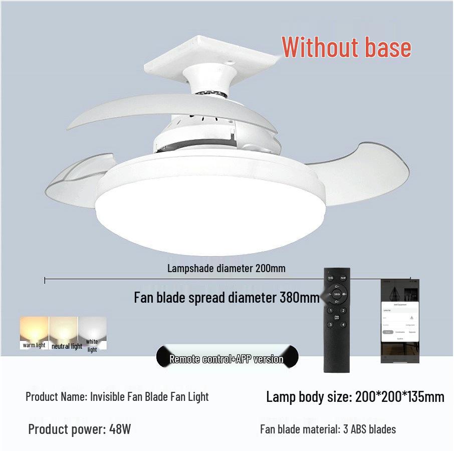 Kompletne LEDowe światło wentylatorowe z gwintem E27 do sypialni i restauracji