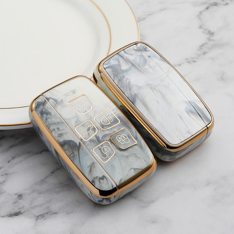 Free Sample TPU Jade Pattern Car Key Case Remote Control Protector Cover Compatible Land Rover Range Rover Sport Velar Discovery