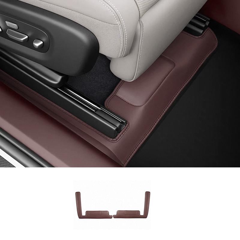 For Xiaomi SU7 2026 Front Row Under Seat Corner Leather Anti-kick Protector Seat Slide Rails Guard Kit Car Accessories