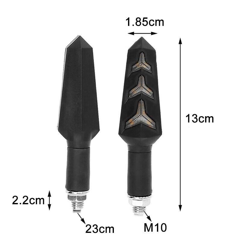 2pcs Motorcycle Flowing Water LED Turn Signal Light Indicator Lamp Arrow Flash Warning Universal Motorcycle Tail Flasher