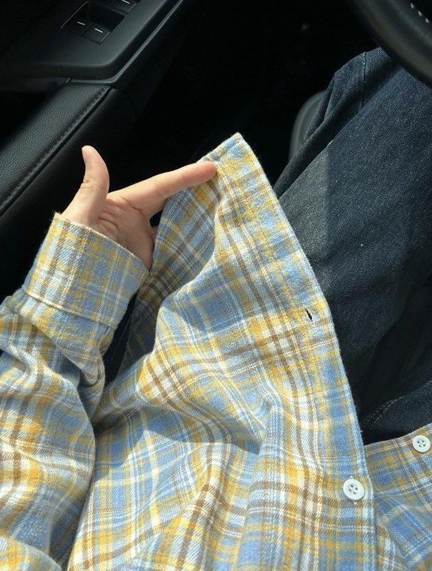 Women's Hong Kong Retro Plaid Loose Long-Sleeve Shirt for Spring/Autumn