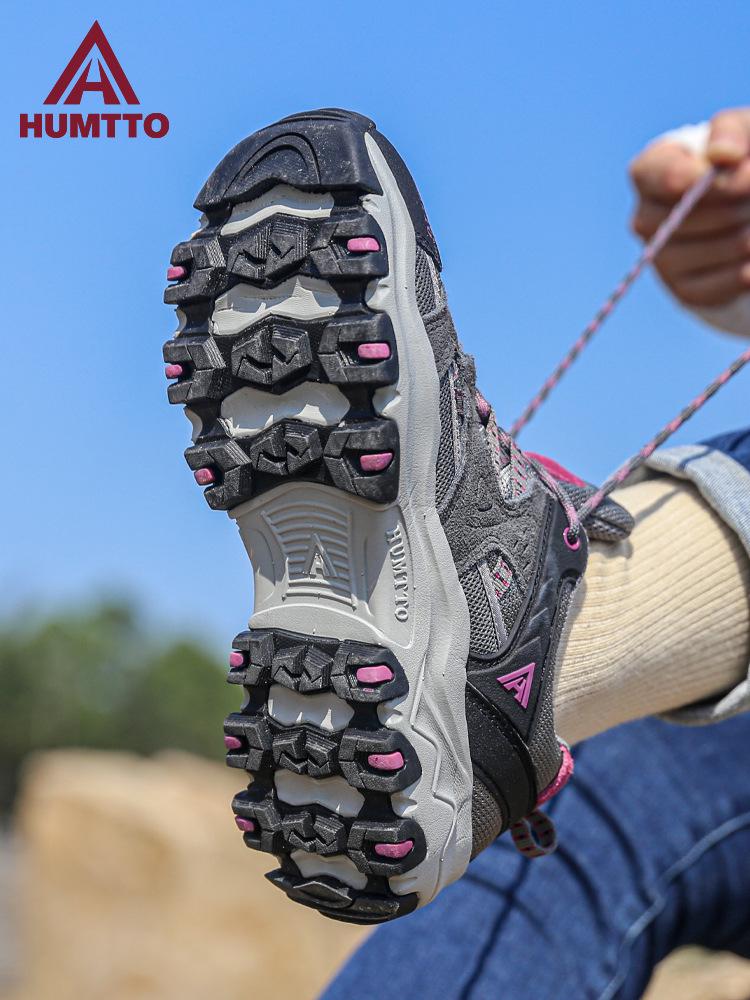 HanTu Women's Waterproof Hiking Shoes, Non-Slip, Lightweight, Breathable, Perfect for Outdoor Sports and Off-Road Climbing.