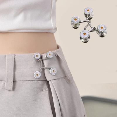 1 Piece Skirt Pants Tighten Waist Brooches Jeans Adjustable Waist Clip Button Pearl Women's Brooch Set DIY Clothing Accessories