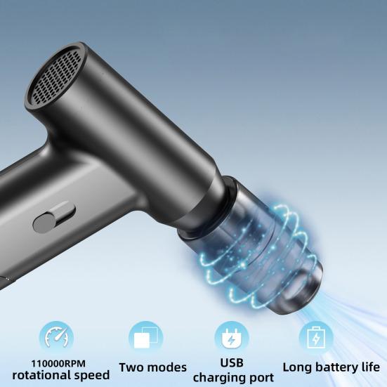 Elektrický prachovka 110000 ot/min Vysokorychlostní Nastavitelný Kompaktní design Přenosný Dobíjecí Vzduchový foukač Vysavač