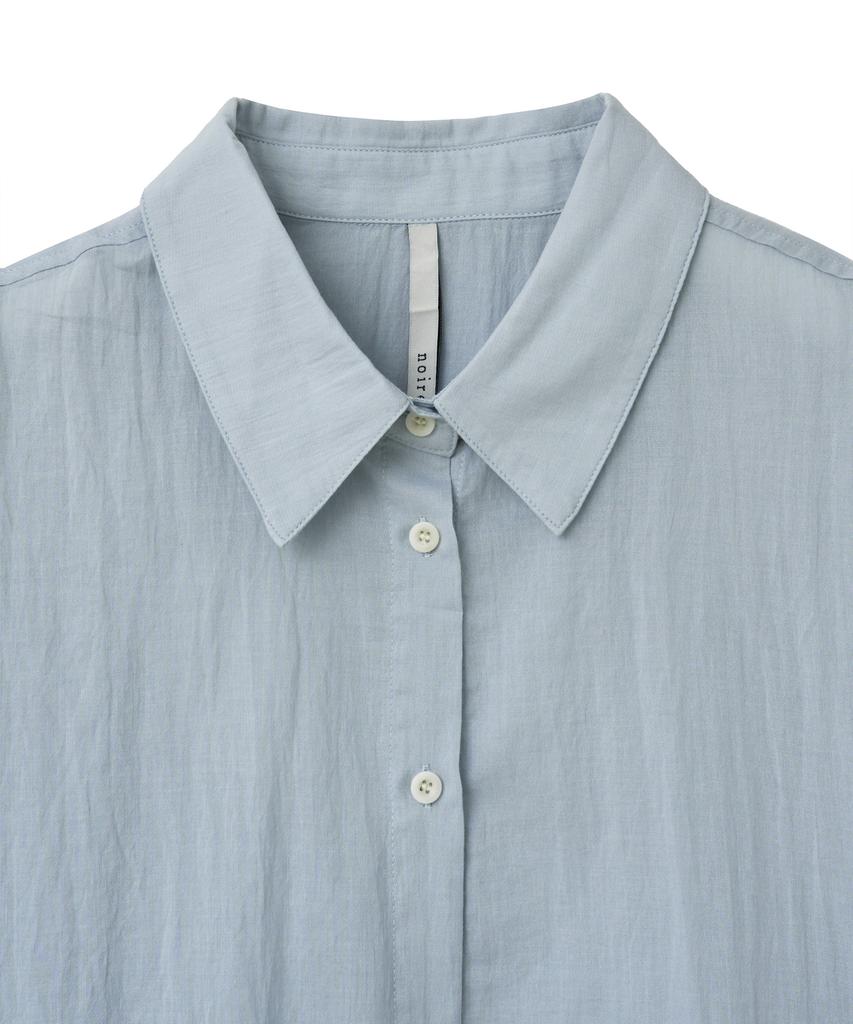 NOIRER FOR WOMAN Pale Scarf Loose Fit Shirt (Pale Blue)