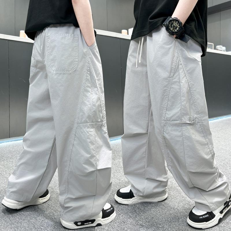 Kinder Sommer Dünne Anti-Mücken-Hose für Jungen Leichte Atmungsaktive Baumwollhose Kinder Locker Gerade Cargohose Jogginghose