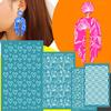 Reusable 3Pcs Silk Screen Stencils Mesh Transfer Printing Tools for Polymer Clay Earring Jewelry Making for DIY Painting Stencil