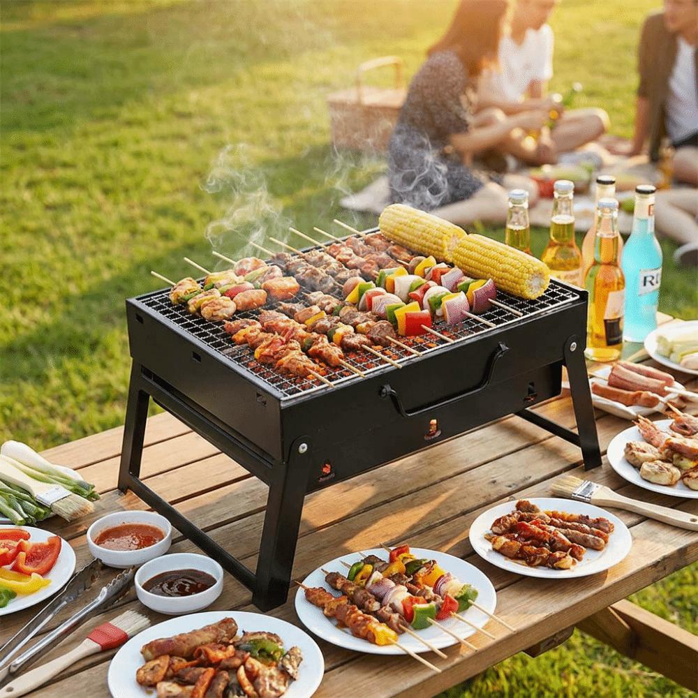 Space-saving BBQ Stove Small Grill Rack Barbecue Tool Camping Folding Carbon Grill Outdoor Cooking