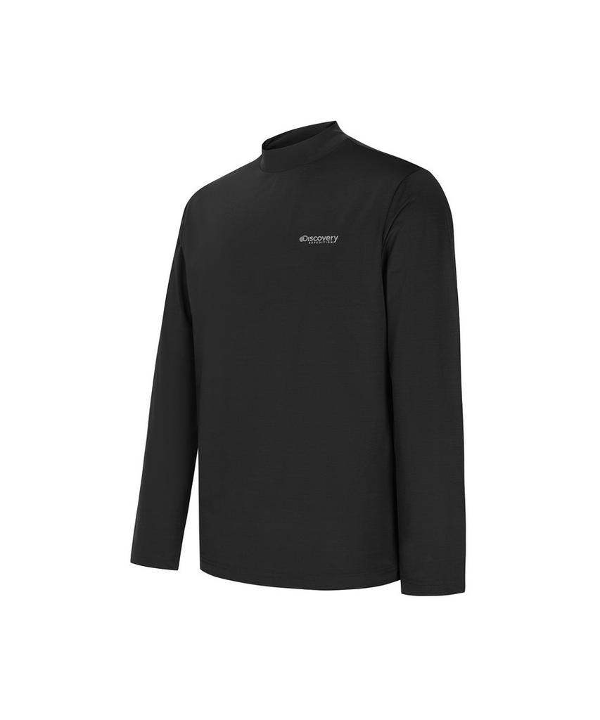 DISCOVERY EXPEDITION Men'S Mock Neck Long Sleeve T-Shirt (Black)