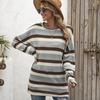 Oversize Women Loose Stripe Sweatshirt Sweater Round Neck Tshirt