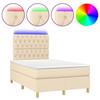 Maison Exclusive - Sommier à lattes de lit et matelas et LED Crème 120x200cm Tissu