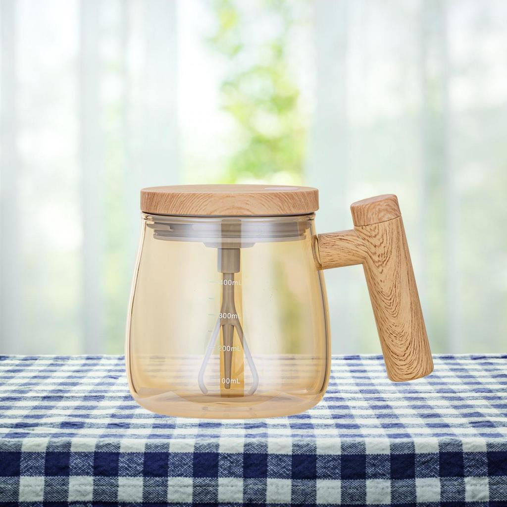 Mug - 400ml Electric Mixing Cup for Coffee Milk with Lid