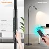 Verstellbare LED-Stehleuchte mit Schwanenhals, dimmbares schwarzes Arbeitslicht mit Fernbedienung & Timer