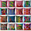 Cartoon Fun Retro Decorative Pillow Case Printing Family Sofa Cushion Cover Hotel Coffee Bar Throw Pillow Covers