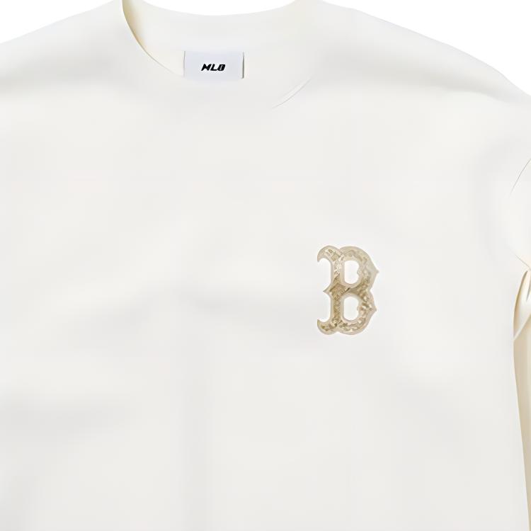 MLB Boston Red Sox Lettered Crewneck Pullover Sweatshirt Unisex Sweatshirt Cream 3AMTT0144-43CRS