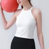 Junbie Halter Ribbed Sports Bra Vest with Integrated Pads