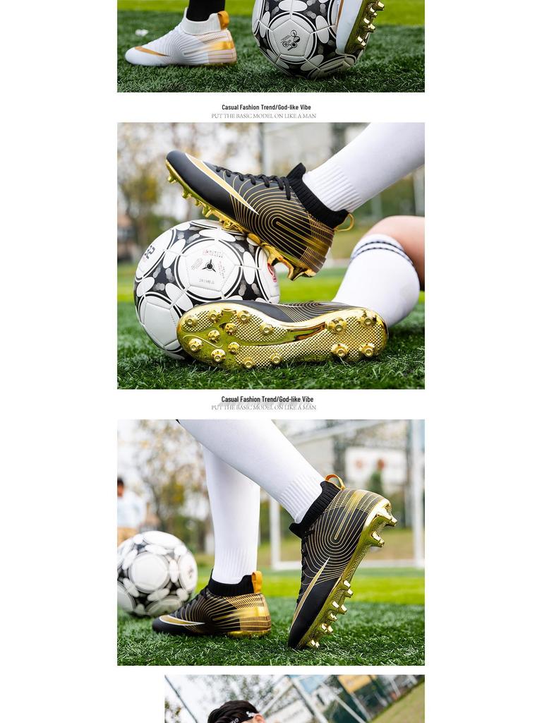 Zhenzu Dziecięce Złote Korki Piłkarskie High-Top