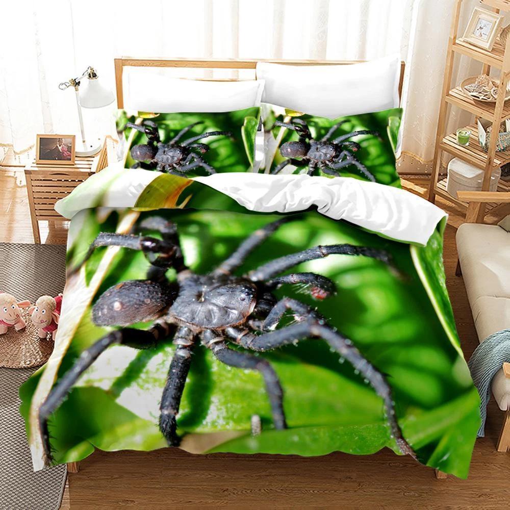 

Spider Bedding Set Insect Down Duvet Cover Queen King Double Duvet Cover Pillowcase 2/3pc Soft Bedroom Decoration Baby 100x135cm
