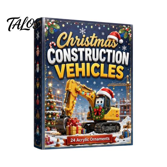 Acrylic Festive Decoration Transportation Vehicles Advent Calendar 2026 for Kids, 24 Day Christmas Countdown Set Eve Surprise with Collectible