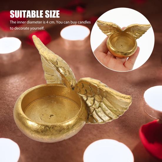 Andělská křídla svícen pryskyřice vintage styl svícen modlitba čajová svíčka svícen pro domácí svatební vánoční kostelní dekoraci