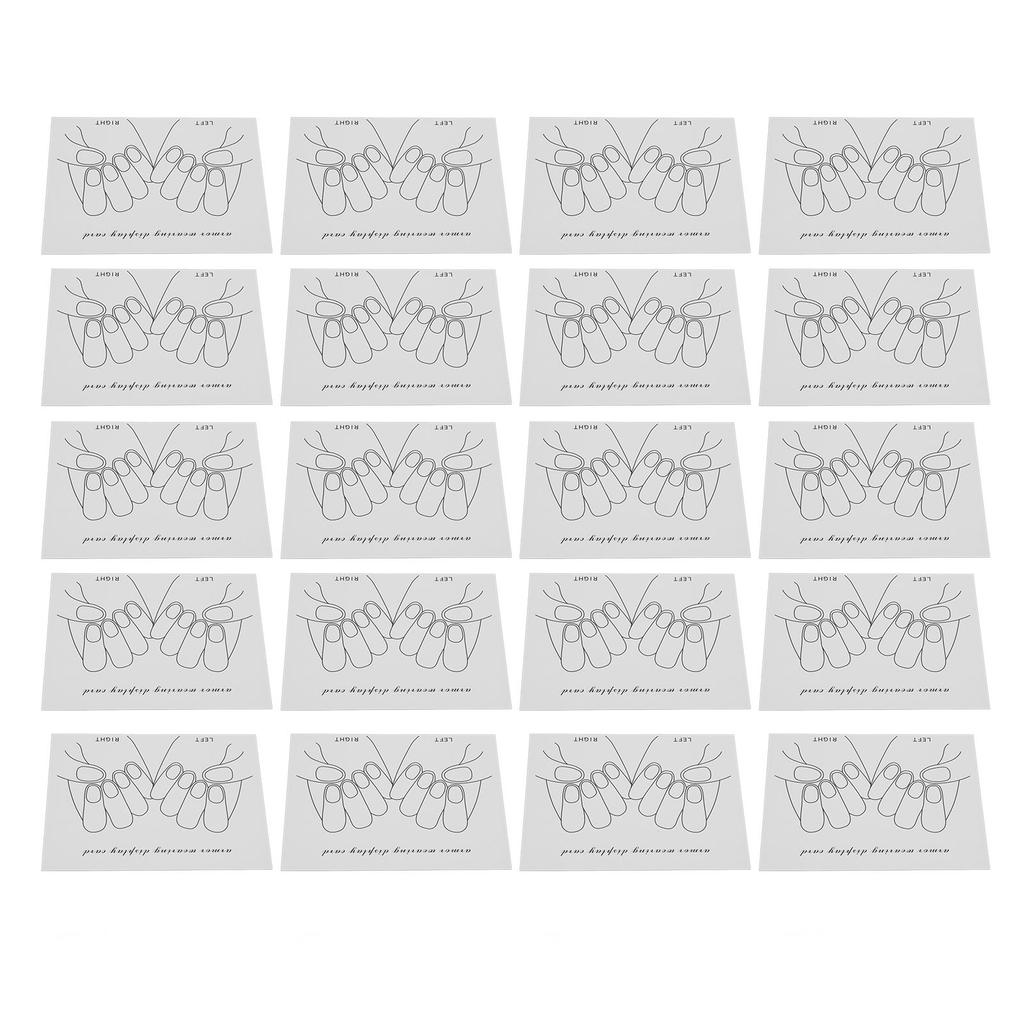 20PCS Nail Art Display Cards Finished Fake Nails Photo Tool for DIY Design Learner Professionals