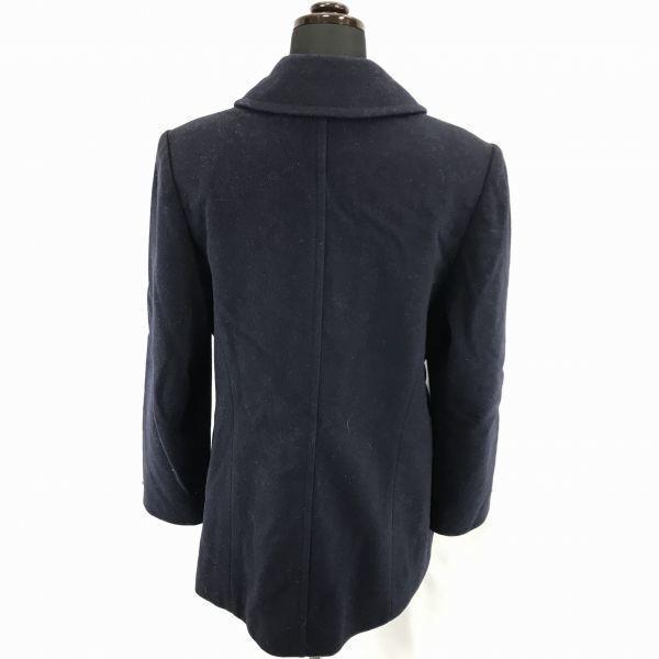 USED/Made in USA MACKINTOSH Wool Pea Coat Navy Women's M