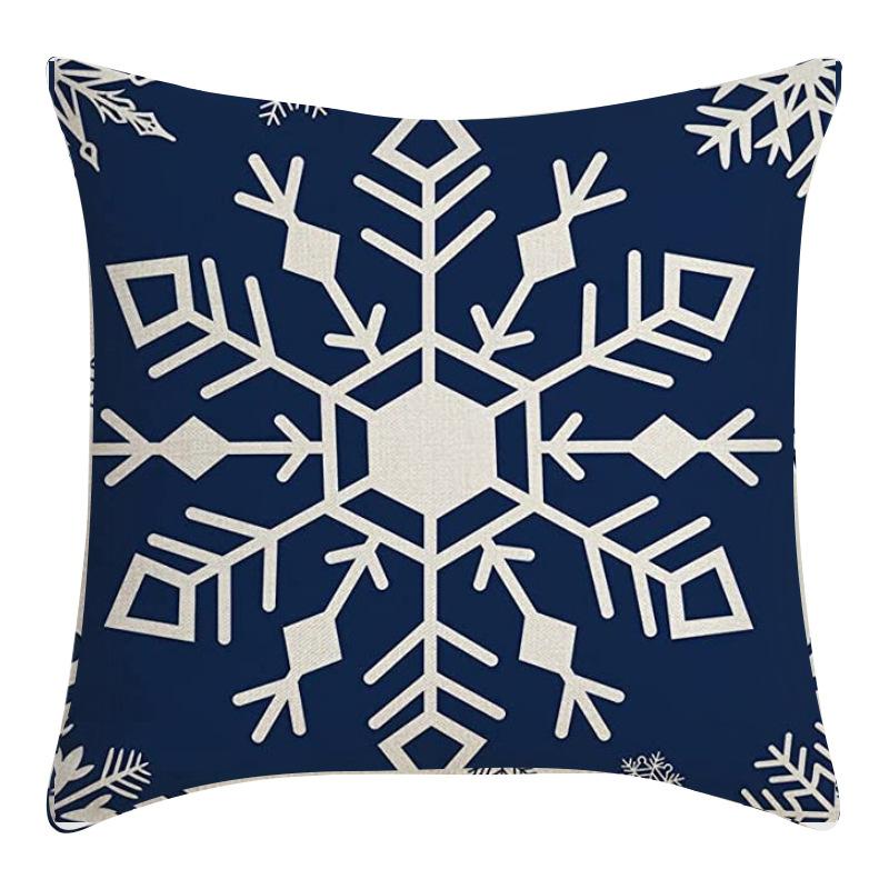 New Christmas Pillowcase Linen Digital Printed Short Plush Christmas Pillowcase Cushion Cover