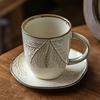 Taza de Cerámica para Latte con Platillo 400ml Taza de Café sin Plomo para Cappuccino Espresso Café Turco Juego de Tazas y Platillos Regalo Elegante