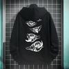 Evil Demon Pattern Print Outwear Fall/winter Coat 2025 New Arrival Men's Hoodie High Quality Hooded Long Sleeve Black Sweatshirt