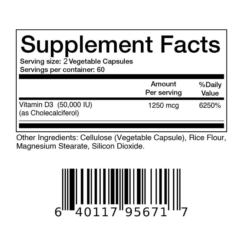 Coolkin Vitamin D3 Capsules, Vitamin D Supplement, 120 Capsules Per Pack, Easily Absorbed, Suitable for Adults