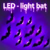 12pcs Halloween New Night Light Bat PET Stereoscopic Bat Festival Party Decoration LED Night Light Wall Decal