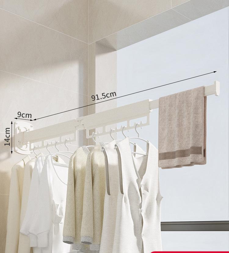 Faltbarer Trockenständer ohne Bohren Wandmontiert Haushalt Multifunktional Innen Trockenständer Balkon Ausziehbar Unsichtbarer Kleiderbügel