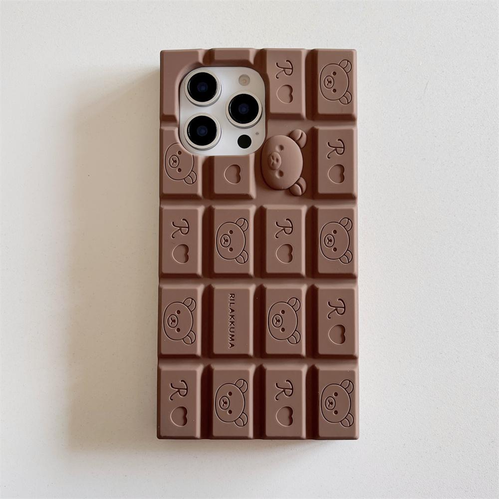 Chocolate Miniso Hello Kitty Silicone Phone Case for iPhone 16 15 13 12 14 11 Pro Max X XS Max XR Cartoon Rilakkuma Bear Cover