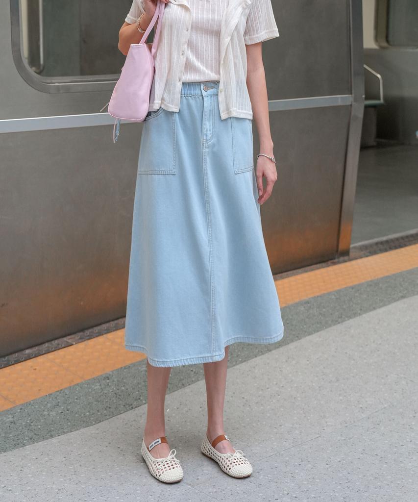 PIGMENT [Short Ver] A-Line Denim Skirt (Ccsk260318)
