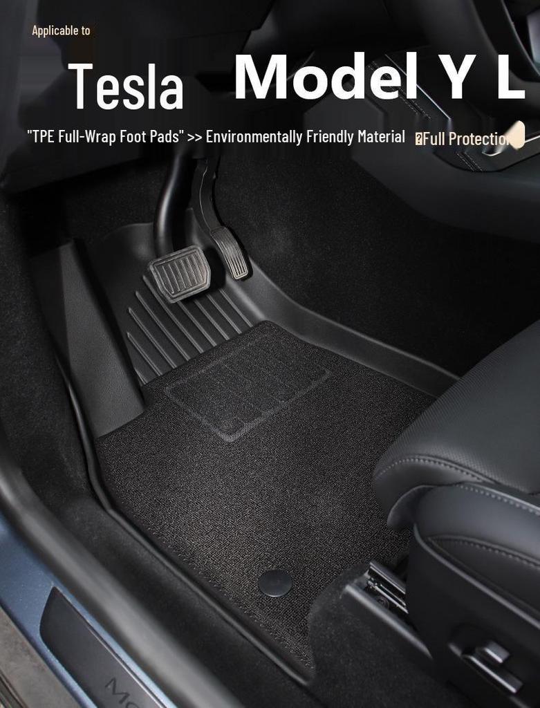Floor Mats for 2025 Tesla Model 3 & Y - All-Weather TPE Car Accessories