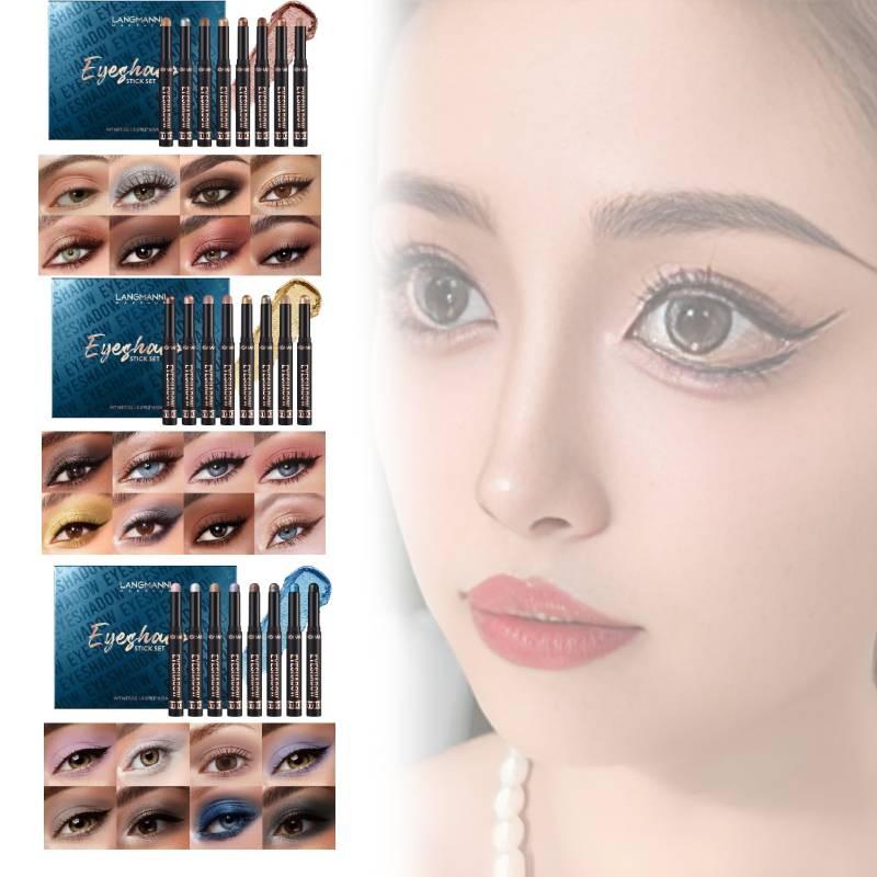 Langmanni Waterproof Long-lasting Eyeshadow Stick Set With 15 Vibrant Shades For All Skin Types