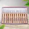 12/13-Piece Wooden Carving Chisels With Protective Box Storage Set - Stainless Steel Hand Carving Tools Kit