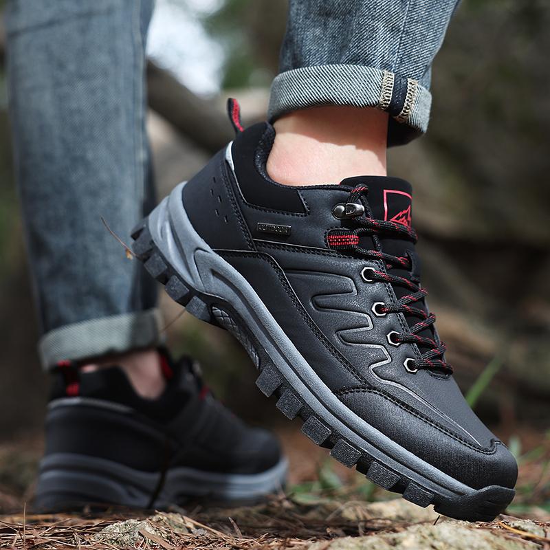 Men's Hiking Boots Waterproof Outdoor Sports Shoes Leather Sneakers Male Plus Size 39-46