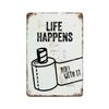 HD Tin Sign Funny Bathroom Humor Vintage Metal Wall Art Retro Toilet Decor Set