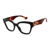 Optical Glasses [Available Prescriptions] Turtle Pattern 007 (black Frame/clear Lens) 50-18-145 Dust Bag + Glasses Case (random Color)